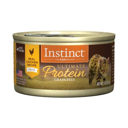 Instinct Ultimate Protein Real Chicken Grain-Free Pate Wet Cat Food, 85g - إنستينكت ولتيماتي بروتين — للقطط طعام رطب بنكهة الدجاج خالٍ من الحبوب، 85 جم
