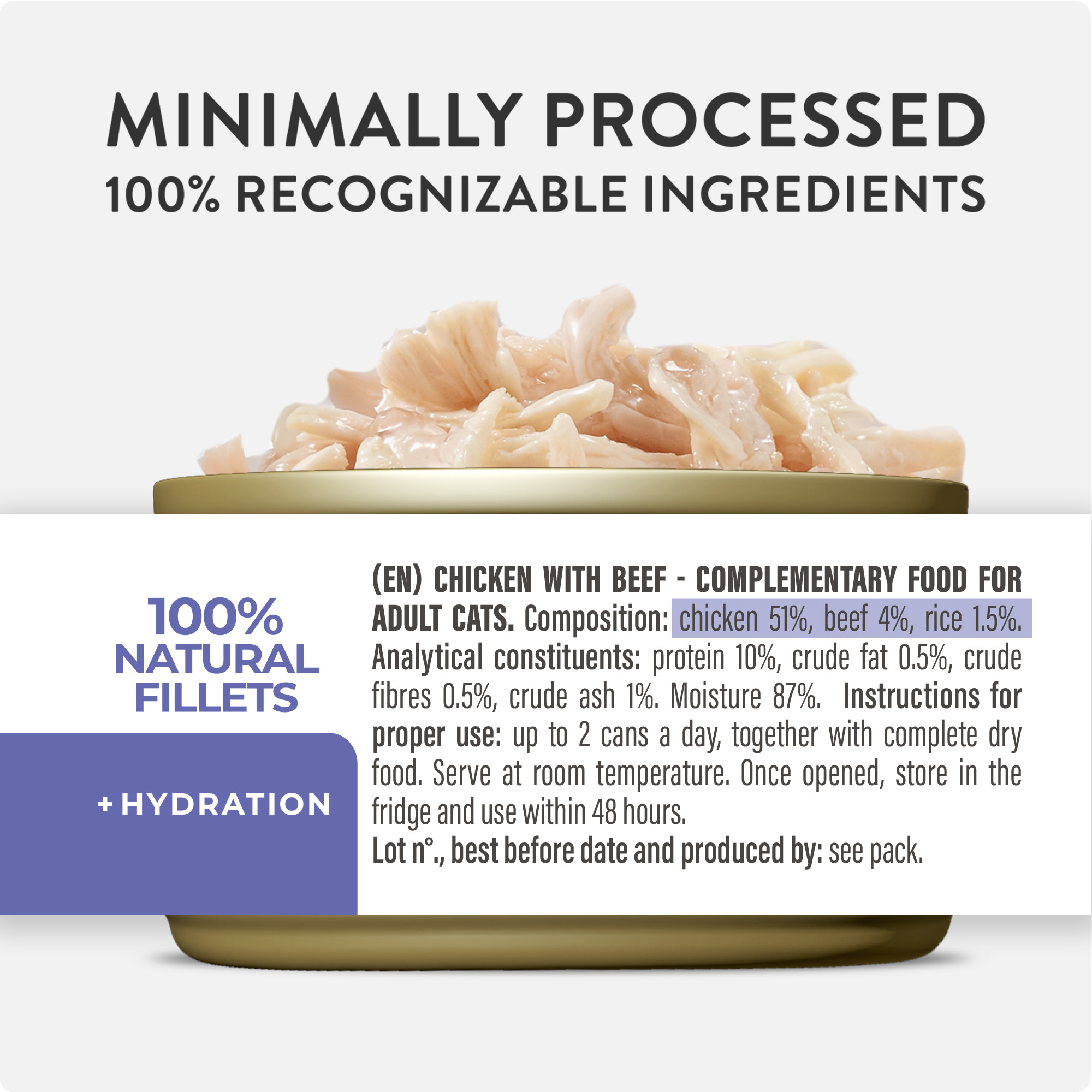 Schesir Chicken with Beef in Broth Wet Cat Food, 70g - شيسير تشيكين ويث — للقطط طعام رطب بنكهة الدجاج، 70 جم - Image 5