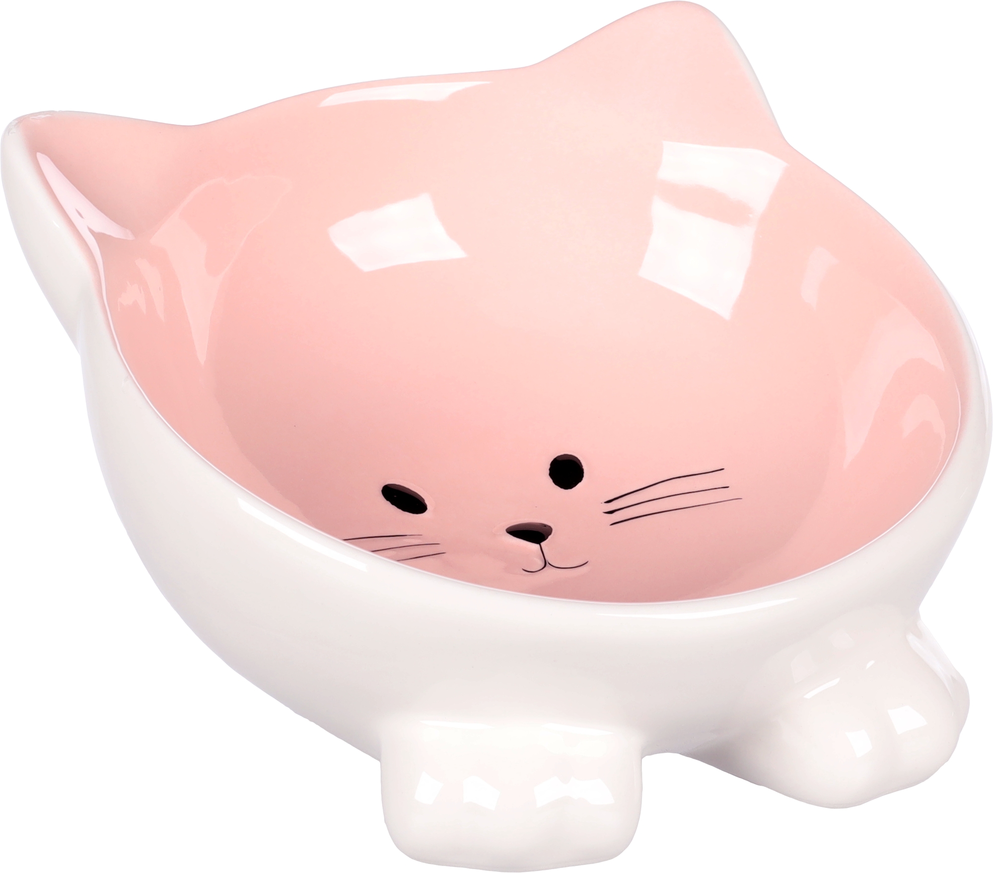 Flamingo Puzi Ceramic Cat Bowl, Pink - فلامينجو بوزي كيراميك — للقطط