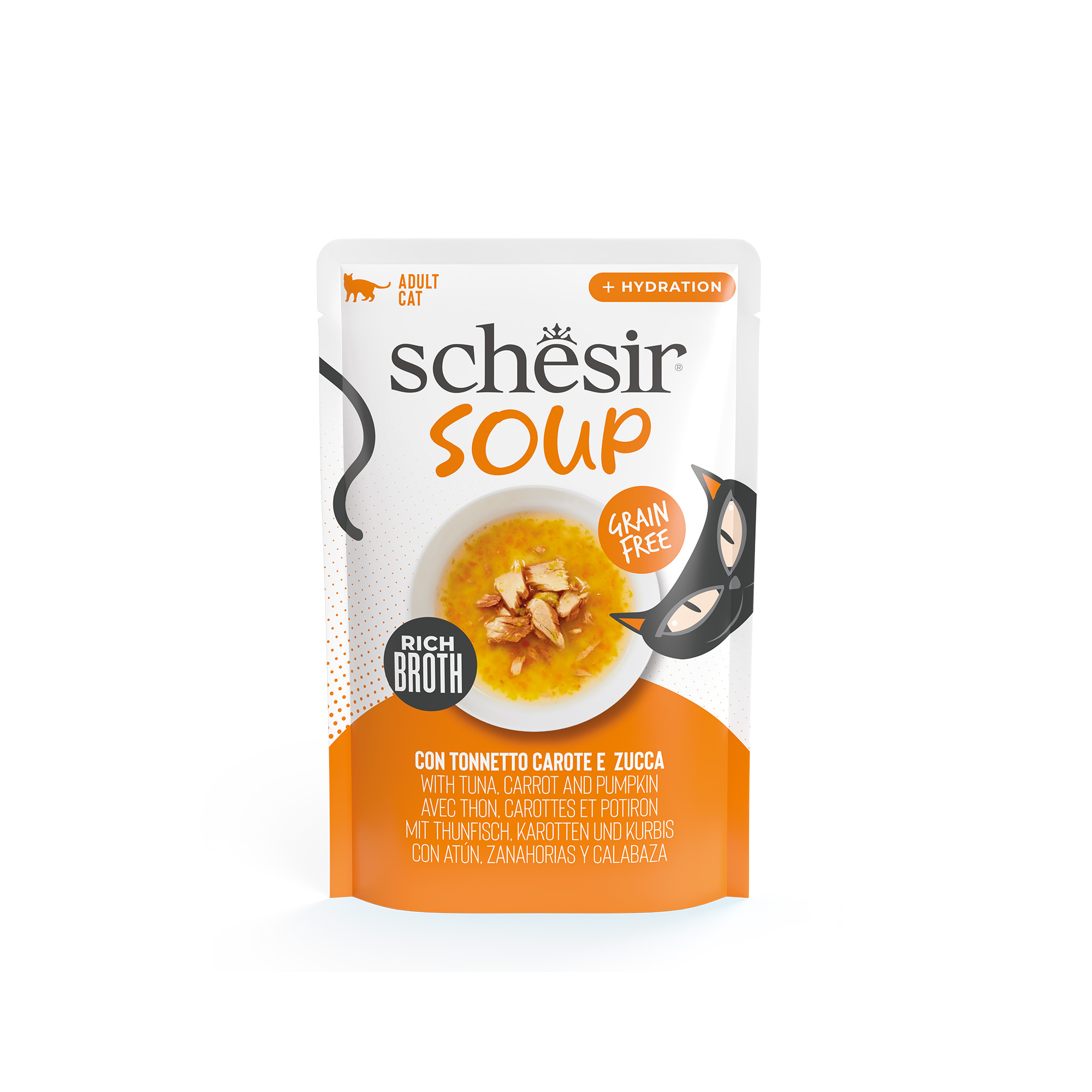 Schesir Soup Tuna with Pumpkin Wet Cat Food, 40g - شيسير سوب تونا — للقطط طعام رطب بنكهة التونة، 40 جم