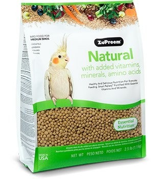 Zupreem Natural Avion Diet for Cocktails, Lovebirds, Canures 2.5LB - زوبريم ناتورال افيون — طعام رطب