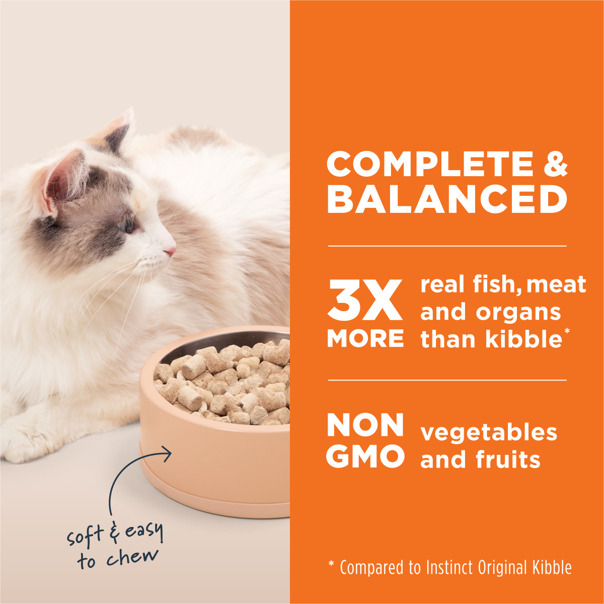 Instinct Raw Meals Wild Caught Alaskan Pollock Recipe Freeze-Dried Cat Food, 9oz - إنستينكت راو ميالس — للقطط - Image 4