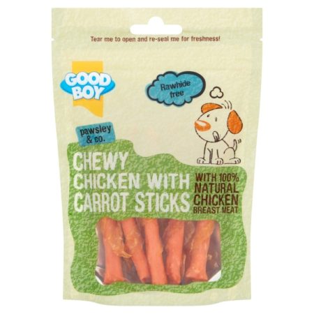 Good Boy Chewy Chicken with Carrots stick, Dog Treats 90g - جود بوي تشيوي — للكلاب مكافآت بنكهة الدجاج، 90 جم