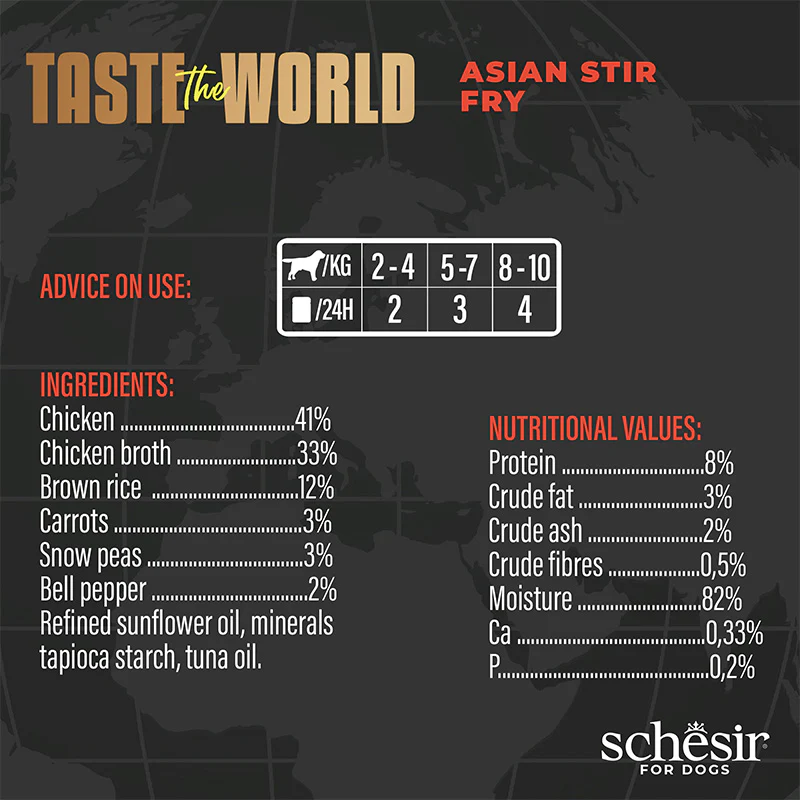 Schesir Taste the World Asian Stir Fry Wet Dog Food, 150g - شيسير تاستي ثي — للكلاب طعام رطب، 150 جم - Image 3