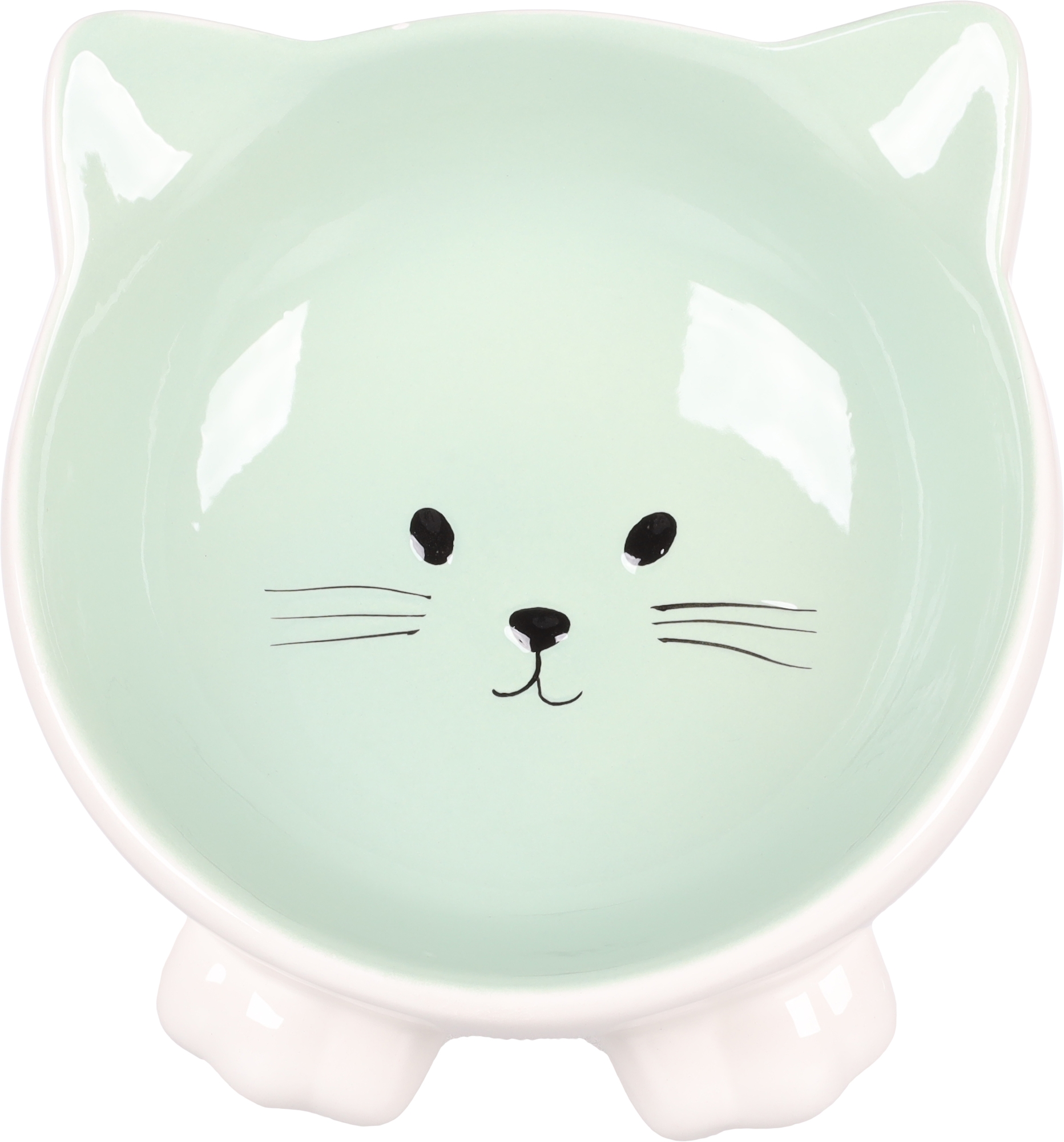 Flamingo Puzi Ceramic Cat Bowl, Green - فلامينجو بوزي كيراميك — للقطط - Image 2