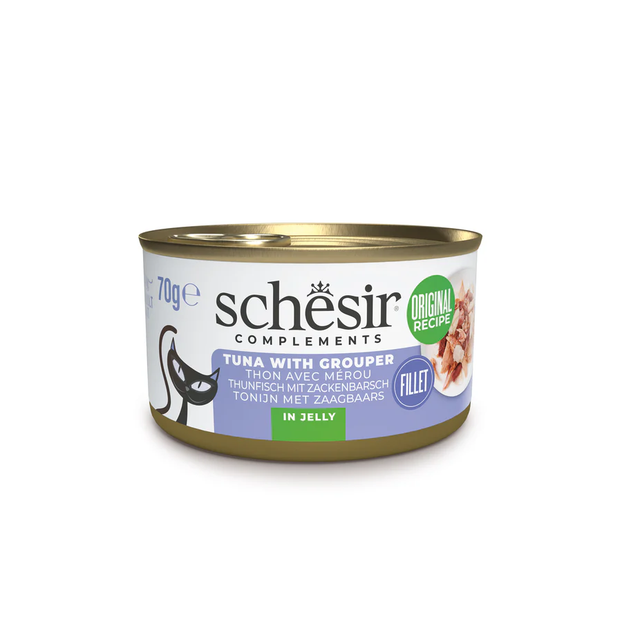 Schesir Tuna with grouper Wet Cat Food, 70g - شيسير تونا ويث — للقطط طعام رطب بنكهة التونة، 70 جم