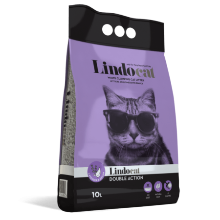 LindoCat White Bentonite Double Action Lavender Scented - ليندوكات وهيتي بينتونيتي — للقطط