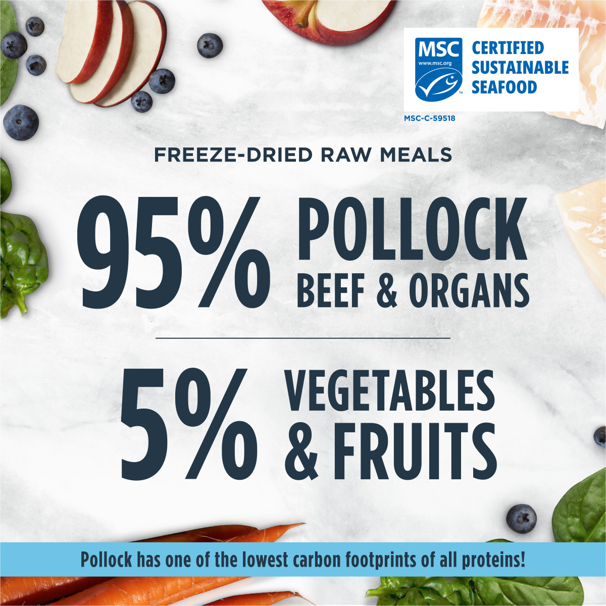 Instinct Raw Meals Wild Caught Alaskan Pollock Recipe Freeze-Dried Cat Food, 9oz - إنستينكت راو ميالس — للقطط - Image 3