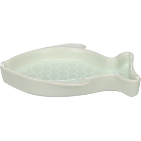 Flamingo Fishie Ceramic Cat Bowl, Green - فلامينجو فيشي كيراميك — للقطط