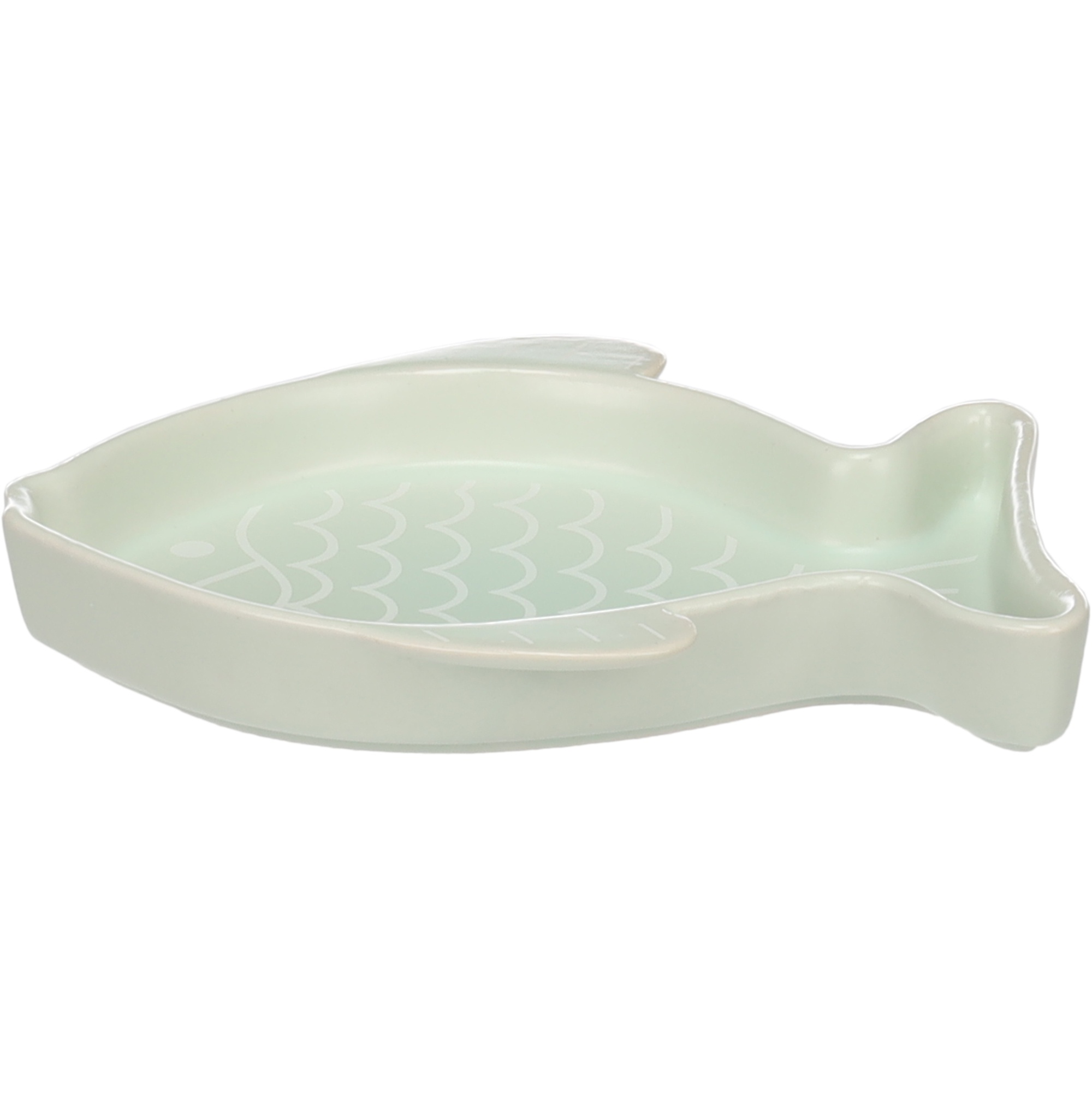 Flamingo Fishie Ceramic Cat Bowl, Green - فلامينجو فيشي كيراميك — للقطط