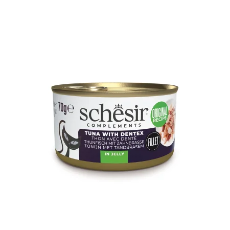 Schesir Tuna with dentex in jelly Wet Cat Food, 70g - شيسير تونا ويث — للقطط طعام رطب بنكهة التونة، 70 جم