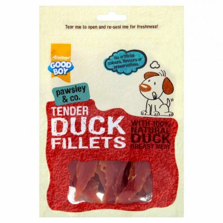 Good Boy Tender Duck Fillets Dog Treat, 80g - جود بوي تيندير — للكلاب مكافآت بنكهة البط، 80 جم