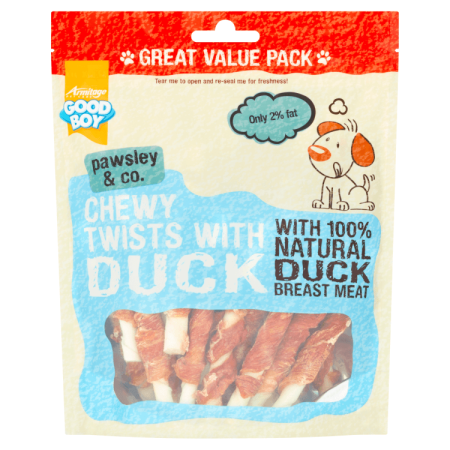 Good Boy Chewy Twist With Duck Value pack, Dog Treats 320g - جود بوي تشيوي — للكلاب مكافآت بنكهة البط، 320 جم