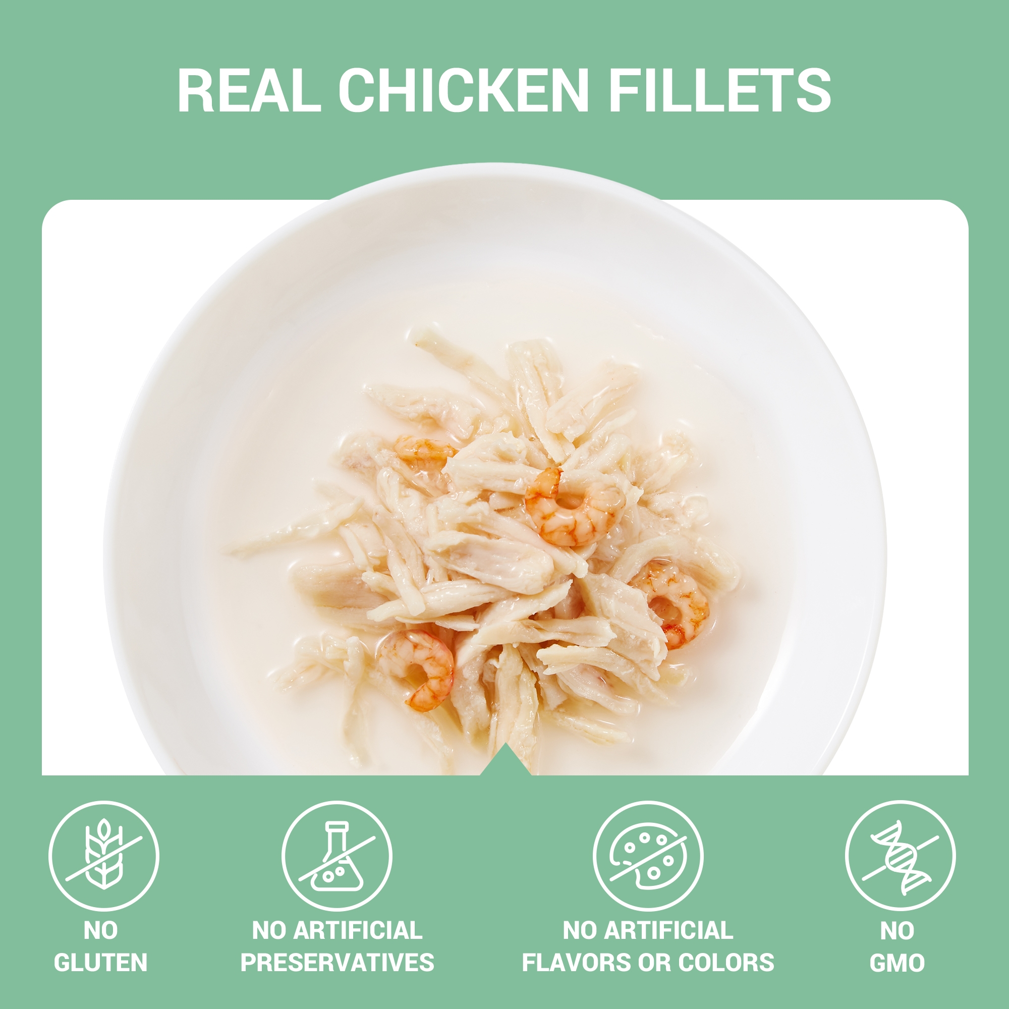 Schesir Chicken with Shrimps in Broth Wet Cat Food, 70g - شيسير تشيكين ويث — للقطط طعام رطب بنكهة الدجاج، 70 جم - Image 3