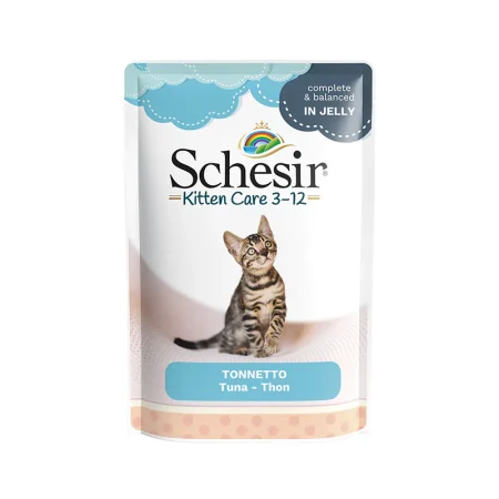 Schesir Tuna in Jelly Wet Kitten Food, 85g - شيسير تونا ين — للقطط طعام رطب بنكهة التونة القطط الصغيرة، 85 جم