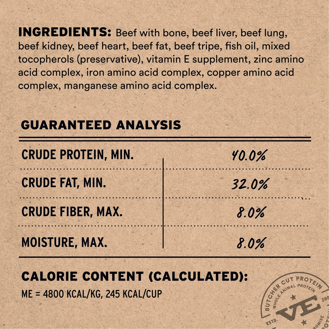 Vital Essentials Beef Crunchy Mini Nibs Dry Dog Food, 5.5 oz - فيتال يسسينتيالس بيف — للكلاب طعام جاف بنكهة اللحم البقري - Image 2