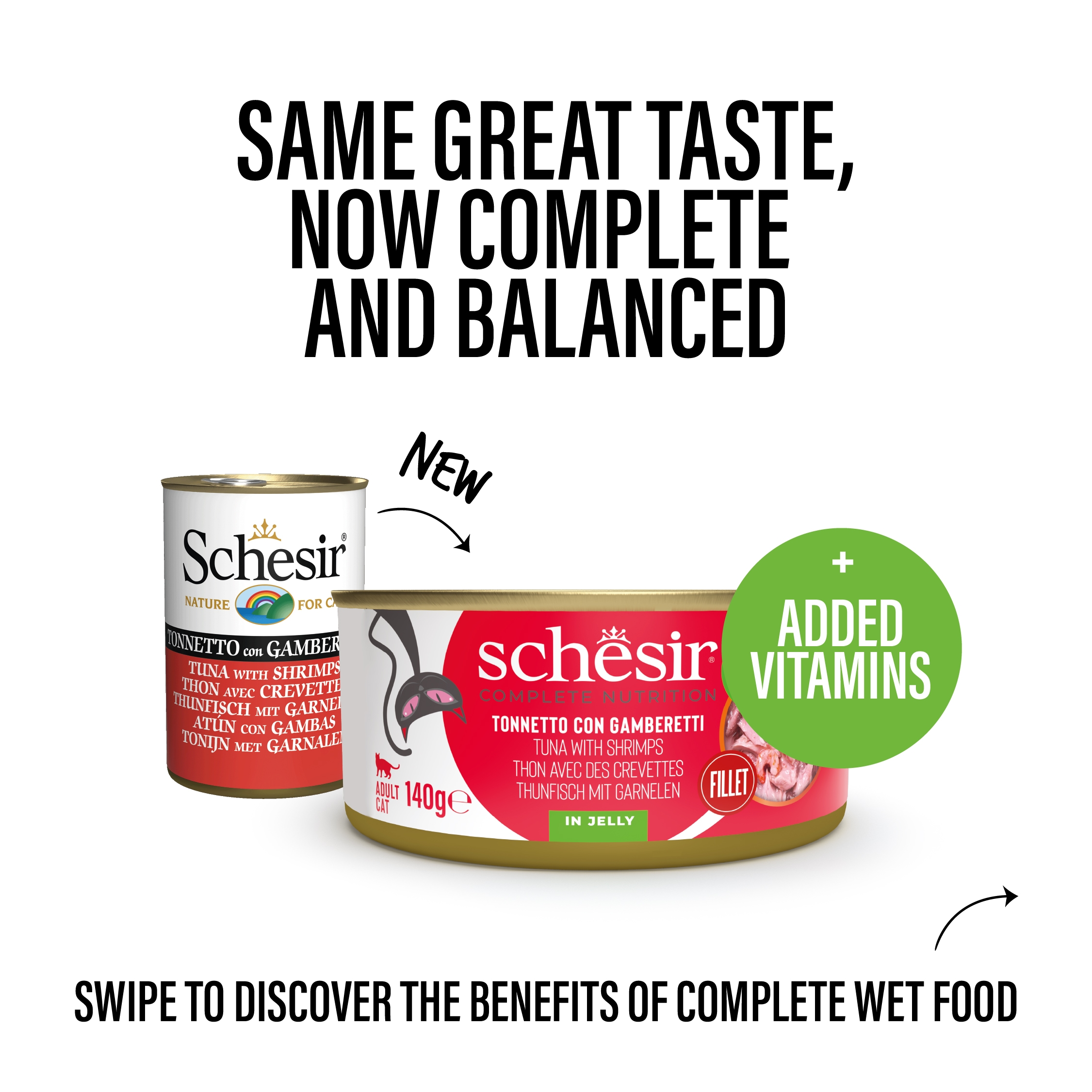 Schesir Complete Nutrition Tuna with Shrimps in Jelly Wet Cat Food, 140g - شيسير كومبليتي نوتريشن — للقطط طعام رطب بنكهة التونة، 140 جم - Image 5