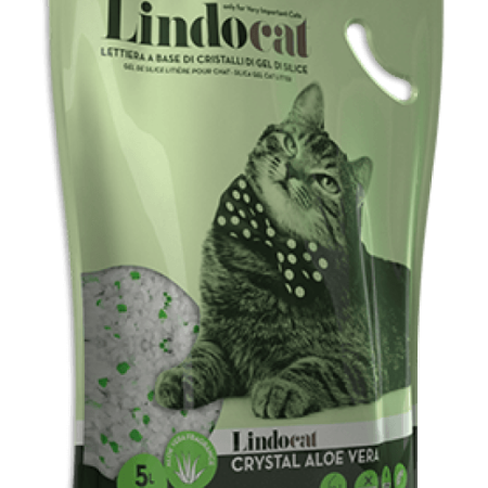 LindoCat Crystal Aloe Vera Scent, Silica Gel 5L - ليندوكات كريستال الوي — للقطط، 5 لتر