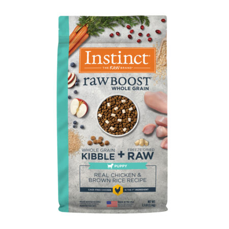Instinct Raw Boost Whole-Grain Chicken & Brown Rice Dry Puppy Food, 1.5 kg - إنستينكت راو بوست — للكلاب طعام جاف بنكهة الدجاج الجِراء، 1.5 كجم