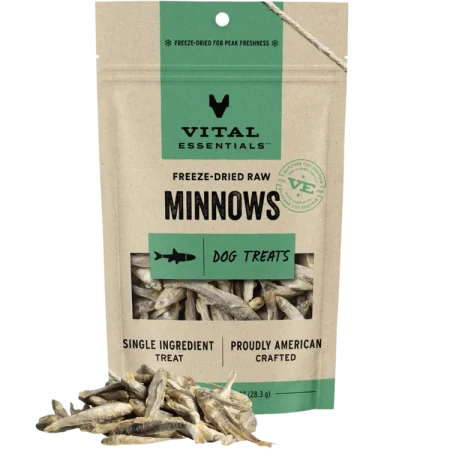 Vital Essentials Freeze-Dried Minnows Dog Treat 1.9 oz - فيتال يسسينتيالس فريزي — للكلاب مكافآت