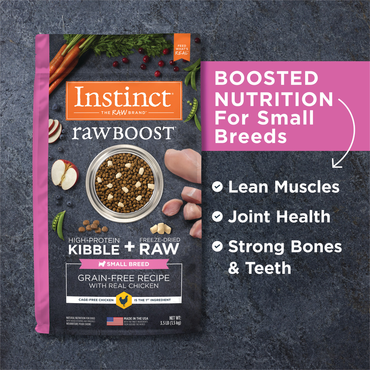 Instinct Raw Boost Real Chicken Small Breed Dry Dog Food, 1.5kg - إنستينكت راو بوست — للكلاب طعام جاف بنكهة الدجاج، 1.5 كجم - Image 4