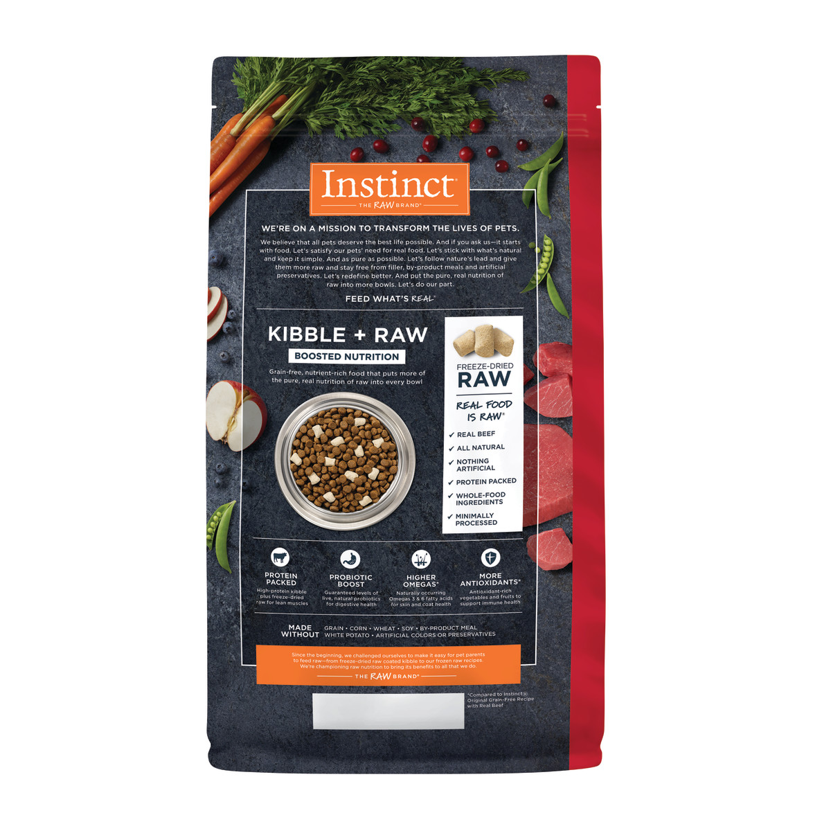 Instinct Raw Boost Real Beef Dry Dog Food, 1.5 kg - إنستينكت راو بوست — للكلاب طعام جاف بنكهة اللحم البقري، 1.5 كجم - Image 4