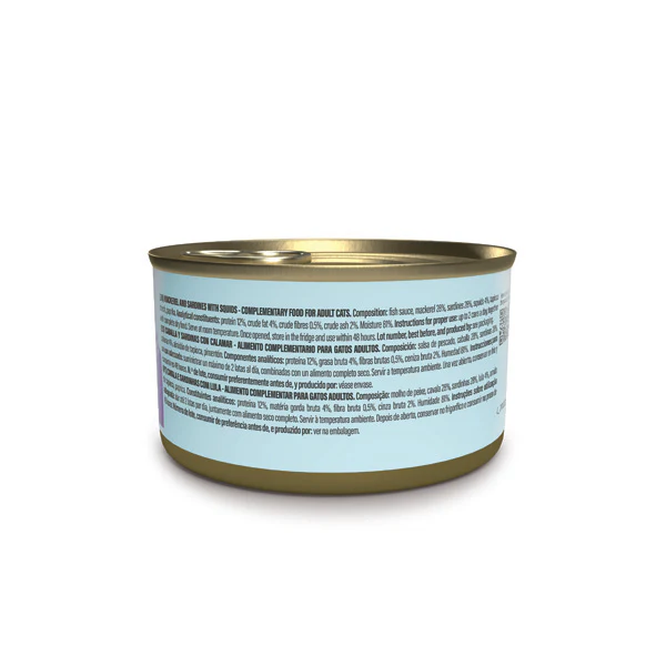 Schesir Mackerel & Sardine Fillets with Calamari in Sauce Wet Cat Food, 70g - شيسير ماكيريل و امب; — للقطط طعام رطب بنكهة السردين، 70 جم - Image 2