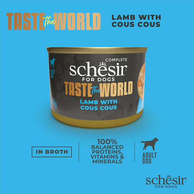 Schesir Taste the World Lamb with Cous cous Wet Dog Food, 150g - شيسير تاستي ثي — للكلاب طعام رطب بنكهة لحم الضأن، 150 جم - Image 2