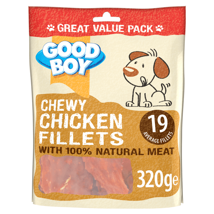 Good Boy Chewy Chicken Fillets Value Pack, Dog treats 320g - جود بوي تشيوي — للكلاب مكافآت بنكهة الدجاج، 320 جم