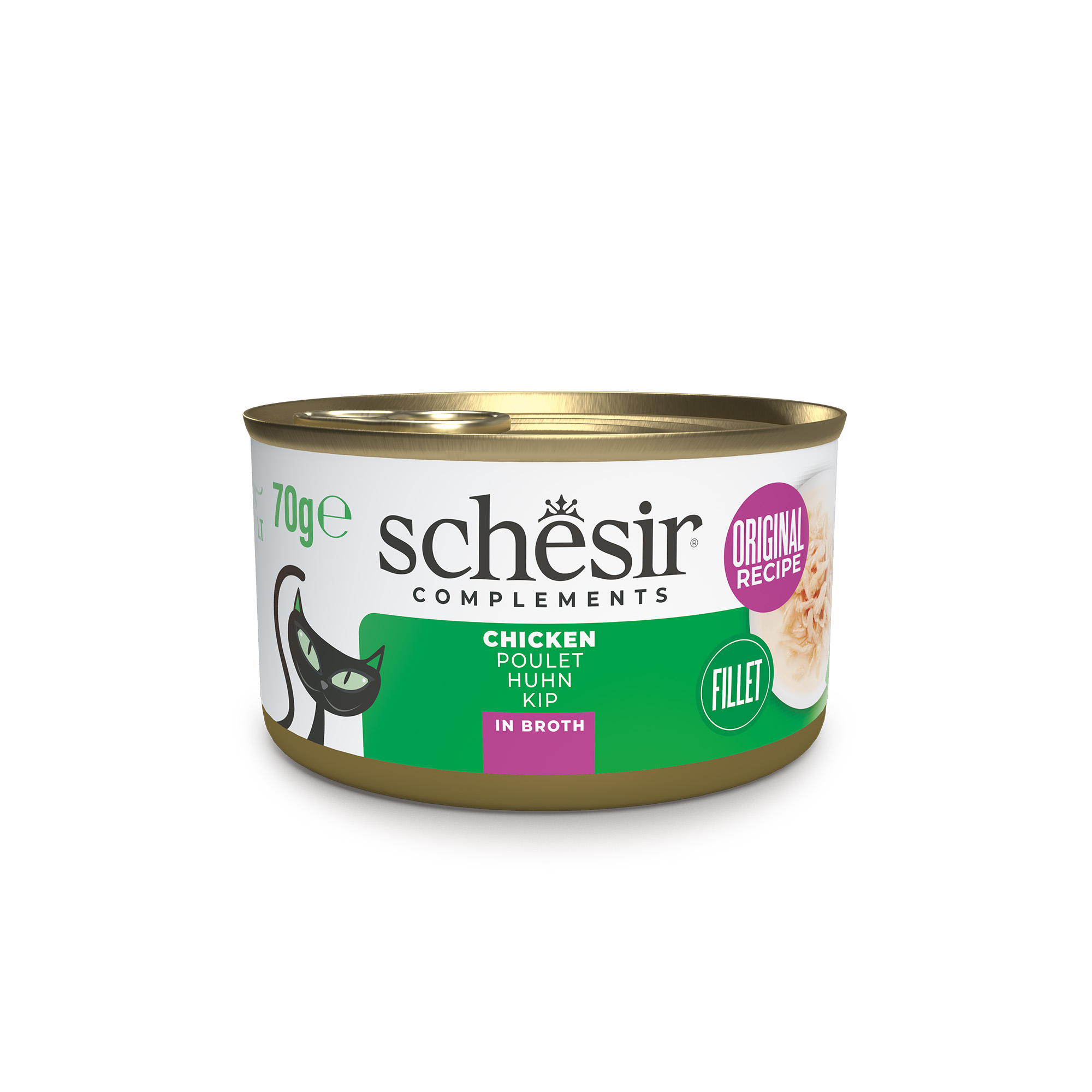 Schesir Chicken in Broth Wet Cat Food, 70g - شيسير تشيكين ين — للقطط طعام رطب بنكهة الدجاج، 70 جم