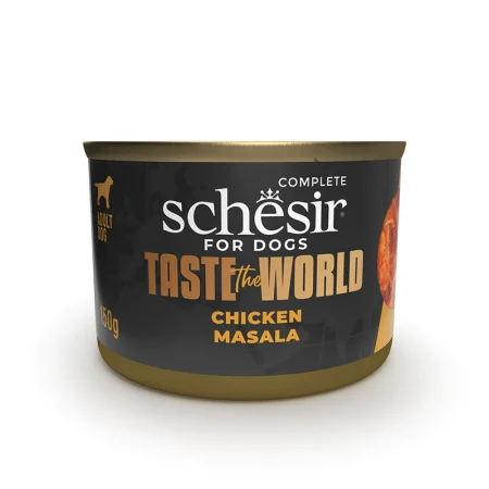 Schesir Taste the World Chicken Masala Wet Dog Food, 150g - شيسير تاستي ثي — للكلاب طعام رطب بنكهة الدجاج، 150 جم