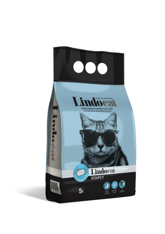 LindoCat White Bentonite Soaply Scented, 5L - ليندوكات وهيتي بينتونيتي — للقطط، 5 لتر - Image 2