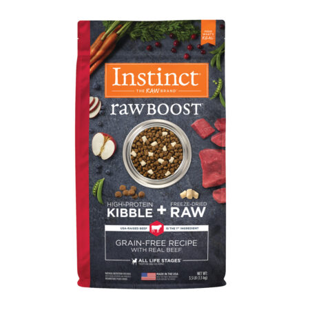 Instinct Raw Boost Real Beef Dry Dog Food, 1.5 kg - إنستينكت راو بوست — للكلاب طعام جاف بنكهة اللحم البقري، 1.5 كجم