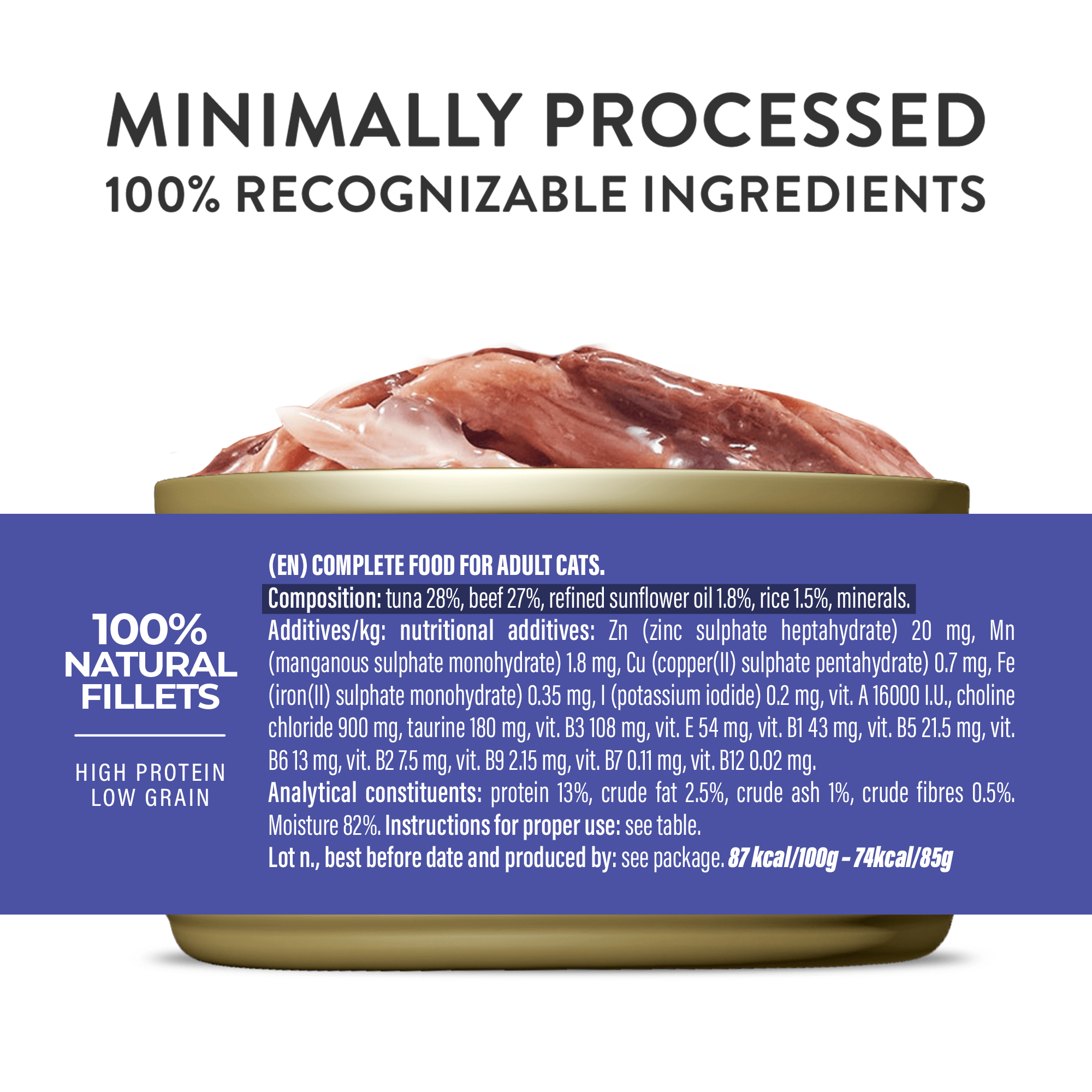 Schesir Complete Nutrition Tuna with Beef in Broth Wet Cat Food, 85g - شيسير كومبليتي نوتريشن — للقطط طعام رطب بنكهة التونة، 85 جم - Image 4