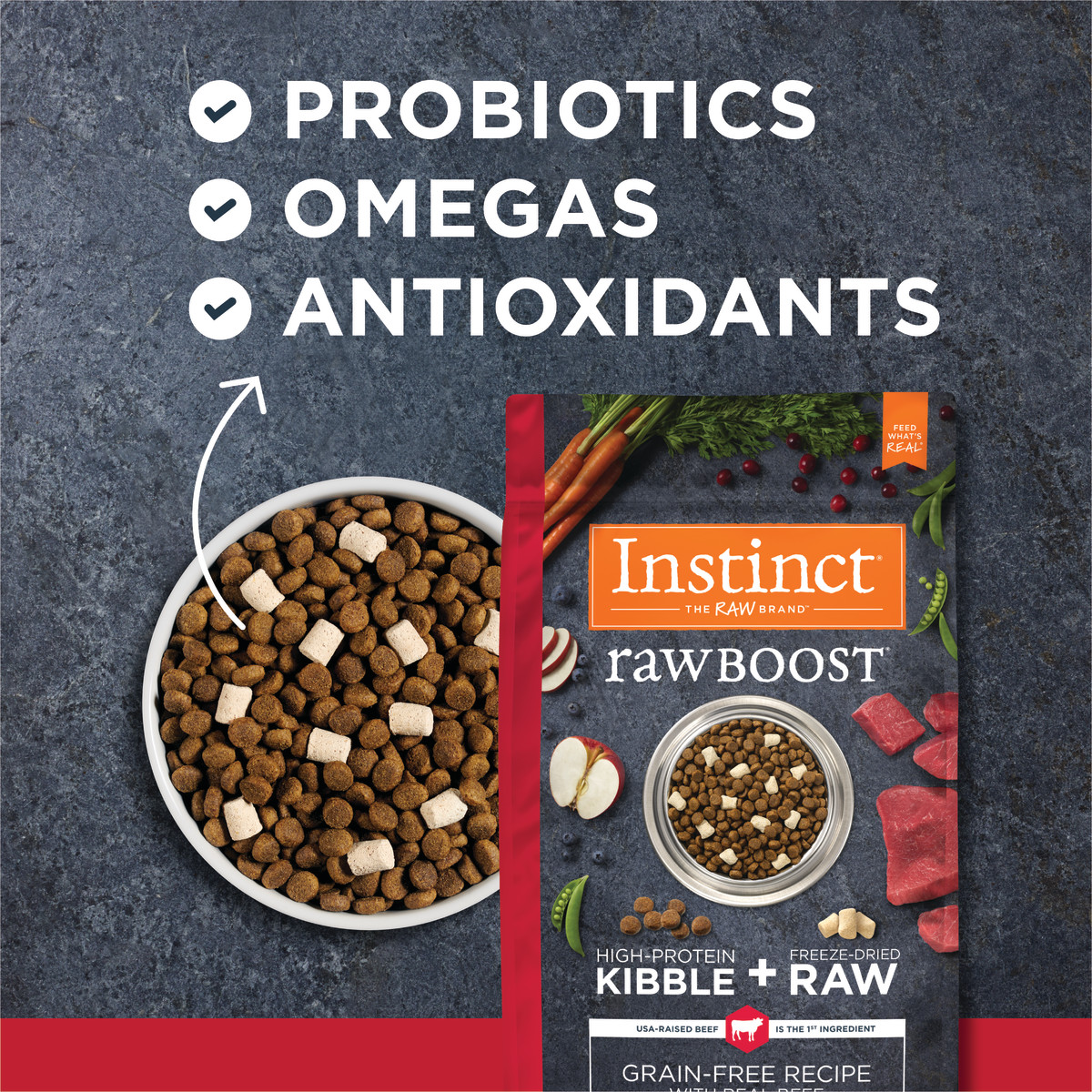 Instinct Raw Boost Real Beef Dry Dog Food, 1.5 kg - إنستينكت راو بوست — للكلاب طعام جاف بنكهة اللحم البقري، 1.5 كجم - Image 6