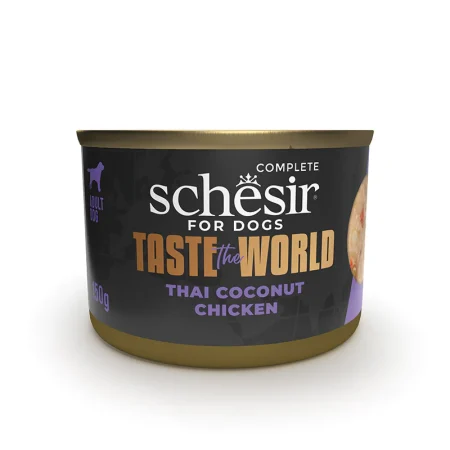 Schesir Taste the World Thai Coconut Chicken Wet Dog Food, 150g - شيسير تاستي ثي — للكلاب طعام رطب بنكهة الدجاج، 150 جم