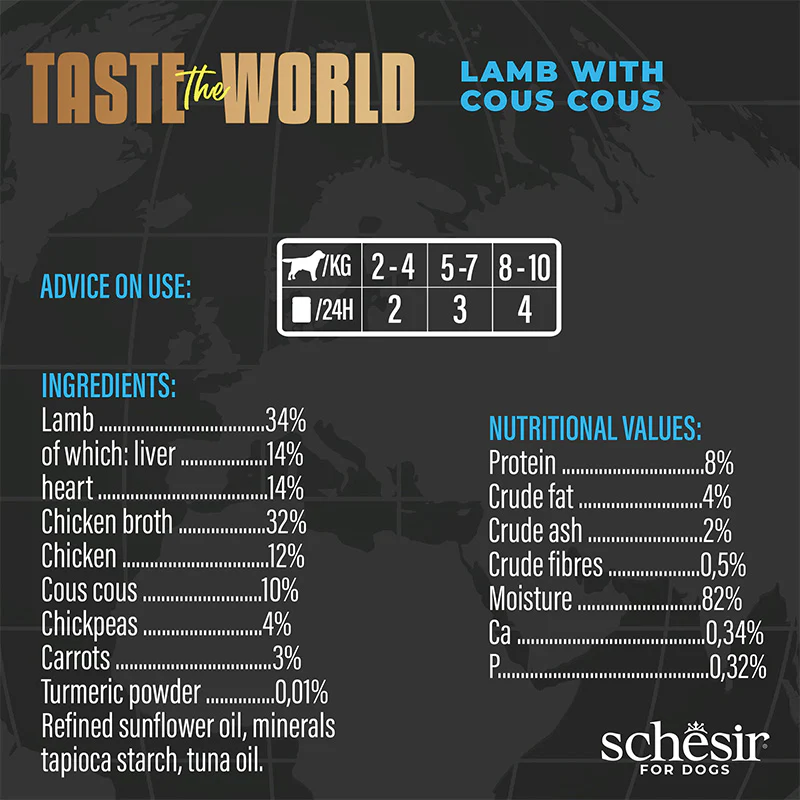 Schesir Taste the World Lamb with Cous cous Wet Dog Food, 150g - شيسير تاستي ثي — للكلاب طعام رطب بنكهة لحم الضأن، 150 جم - Image 4