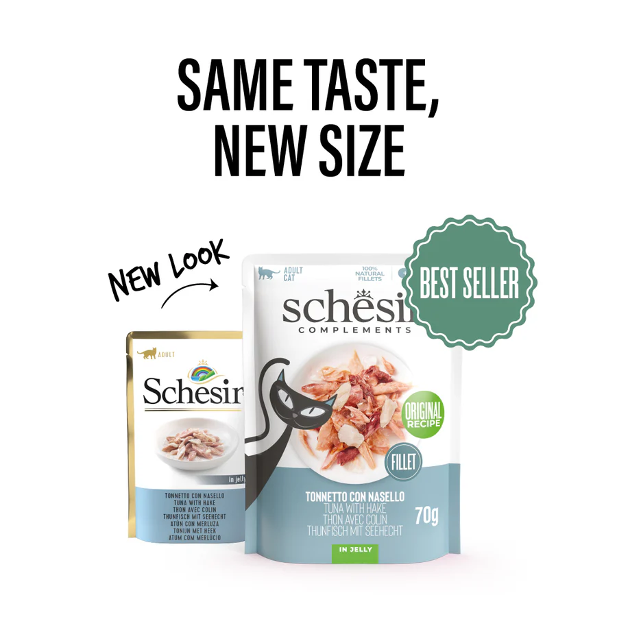 Schesir Tuna with hake in Jelly Wet Cat Food, 70g - شيسير تونا ويث — للقطط طعام رطب بنكهة التونة، 70 جم - Image 2