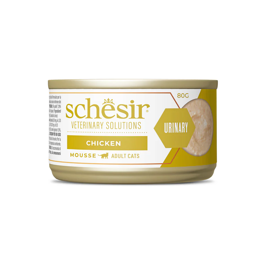 Schesir Veterinary Solution Urinary Mousse Chicken, Wet Cat Food 8x80g - شيسير فيتيريناري سولوشن — للقطط طعام رطب بنكهة الدجاج دعم المسالك البولية، عدد 8 × 80 جم، 80 جم - Image 2