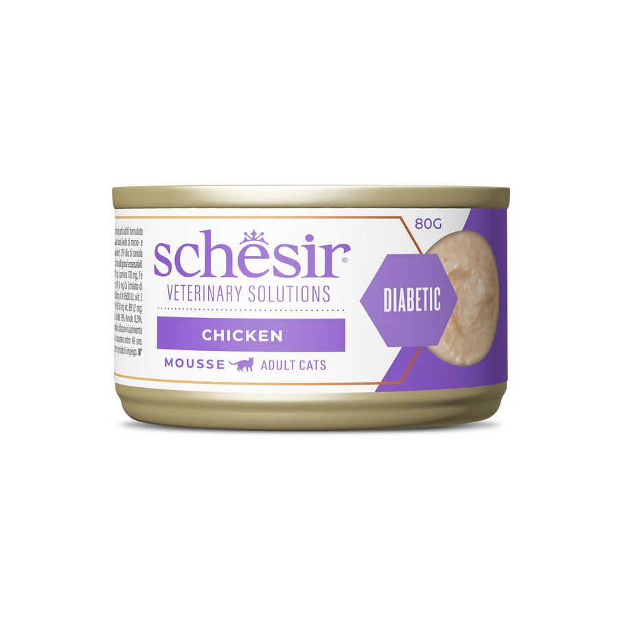 Schesir Veterinary Solution Diabetic Mousse Chicken, Wet Cat Food 8x80g - شيسير فيتيريناري سولوشن — للقطط طعام رطب بنكهة الدجاج، عدد 8 × 80 جم، 80 جم - Image 2