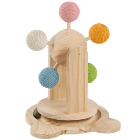 Flamingo Chip Ball Track Scratching Cat Toy, Brown