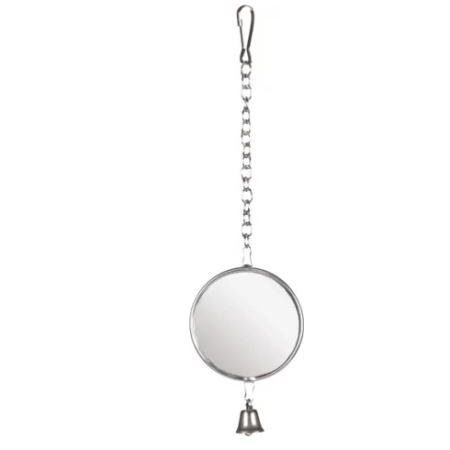 Flamingo Parakeet Toy Mirror, Silver