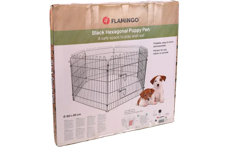 Flamingo Jax Hexagon Puppy Pen, Black - Image 2