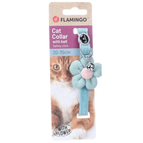 Flamingo Ada Cat Collar with Flower, Blue - Image 2