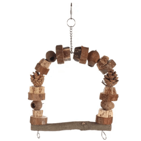 Flamingo Takkie Swing Parakeet Toy, Brown