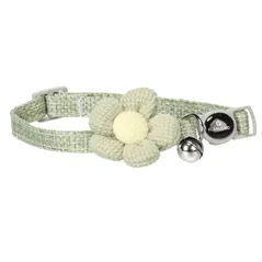 Flamingo Maya Cat Collar with Flower, Green